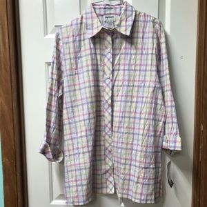 Bon  worth s button down woman’s shirt easter colors new with tags